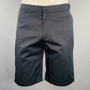 LANVIN Size 36 Navy Cotton Flat Front Shorts